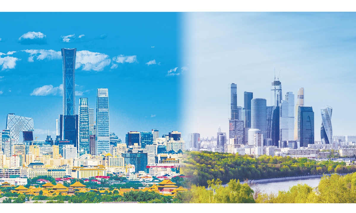 A view of Beijing (left) and Moscow. Photo: VCG
