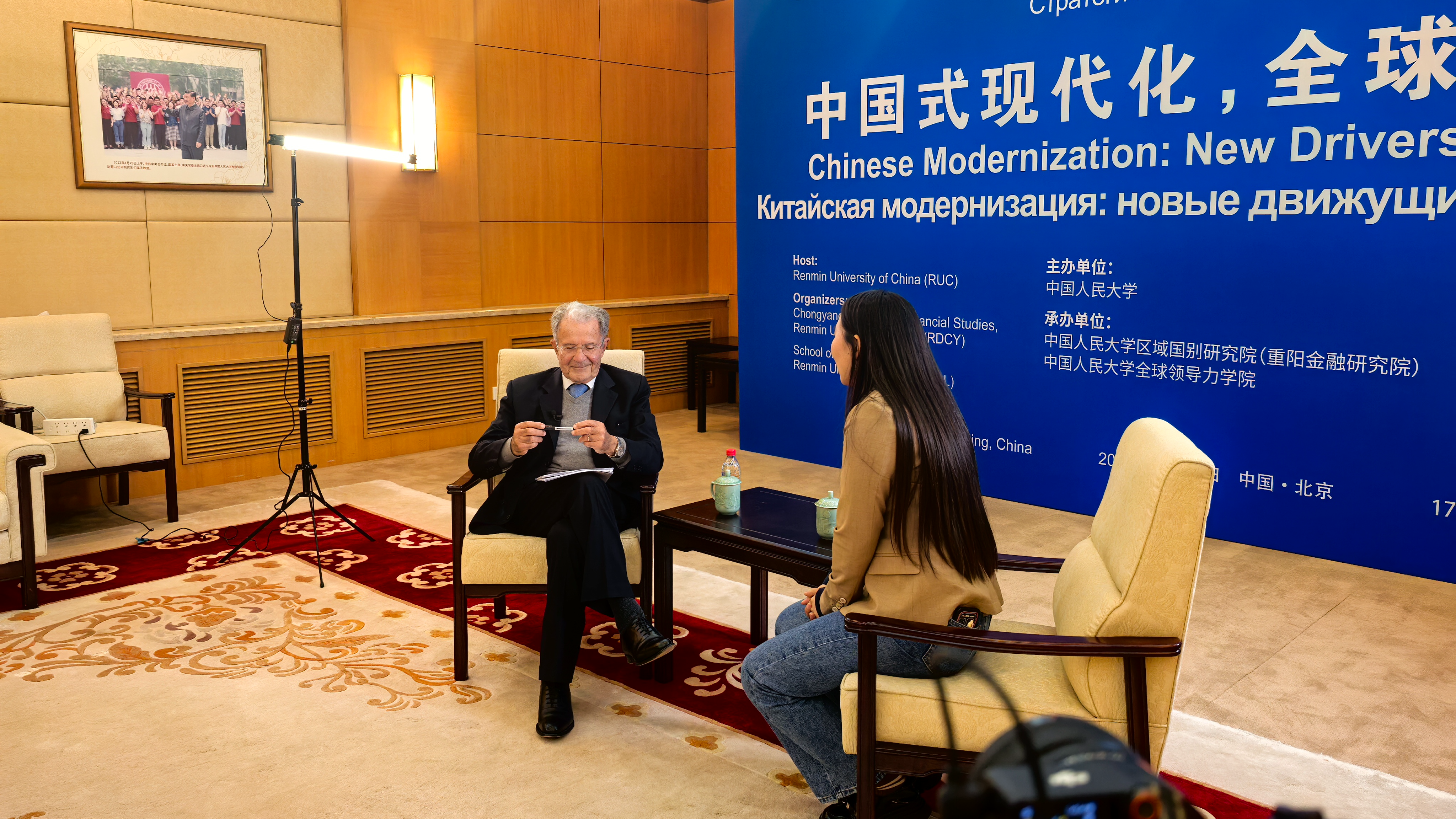 Romano Prodi, former prime minister of Italy and former president of the European Commission, speaks with CGTN during an exclusive interview in Beijing, China, October 17, 2025. /CGTN